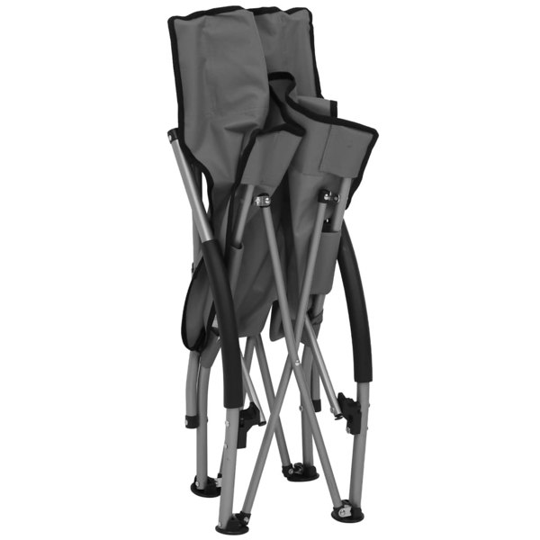 Berkfield Folding Beach Chairs 2 pcs Grey Fabric