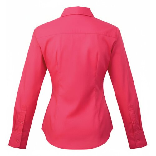 Premier Womens/Ladies Poplin Long-Sleeved Blouse - Hot Pink