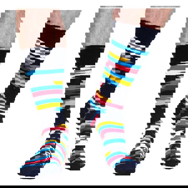 Jemsox 5-Pack Multi Stripe Socks – Organic Cotton Crew
