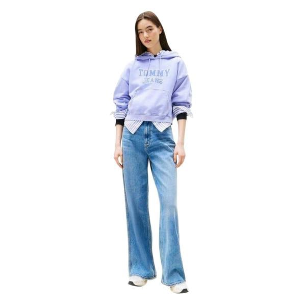 Tommy Jeans Womens/Ladies Varsity Crop Hoodie - Vintage/Iris - 