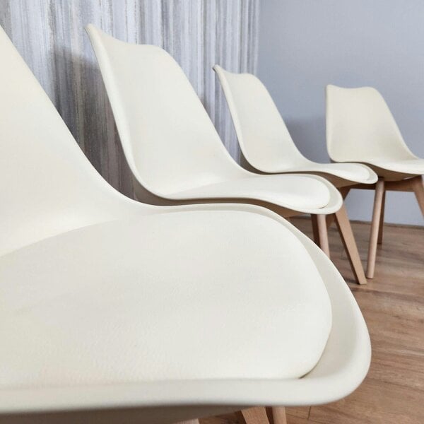 Kosy Koala Dining Chairs Set of 4 Cream Leather Kitchen Chairs