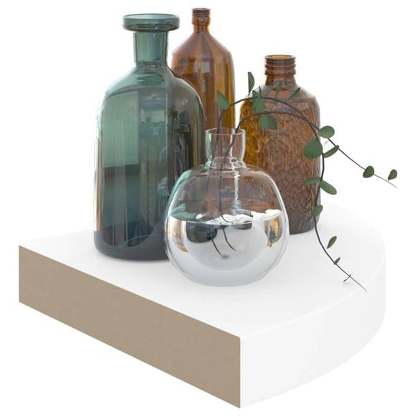 Berkfield Floating Corner Shelves 4 pcs High Gloss White 25x25x3.8 cm MDF