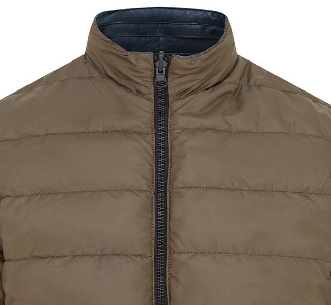 Infinity Leather Mens Hooded Reversible Bomber Leather Jacket - Raufoss