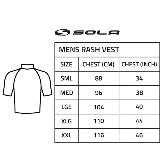 Sola Mens Short Sleeve Rash Vest - Black/Retro