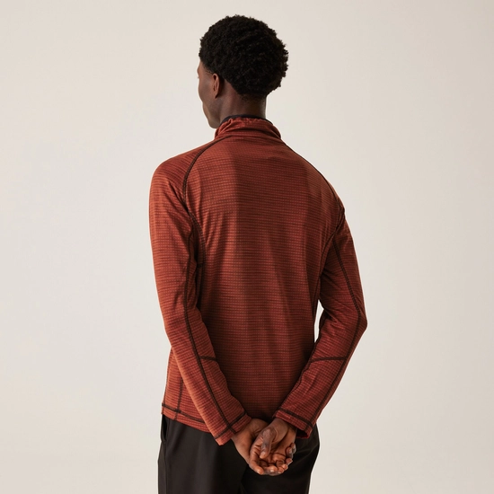 Regatta Mens Yonder II Half Zip Fleece Top - Red Ochre