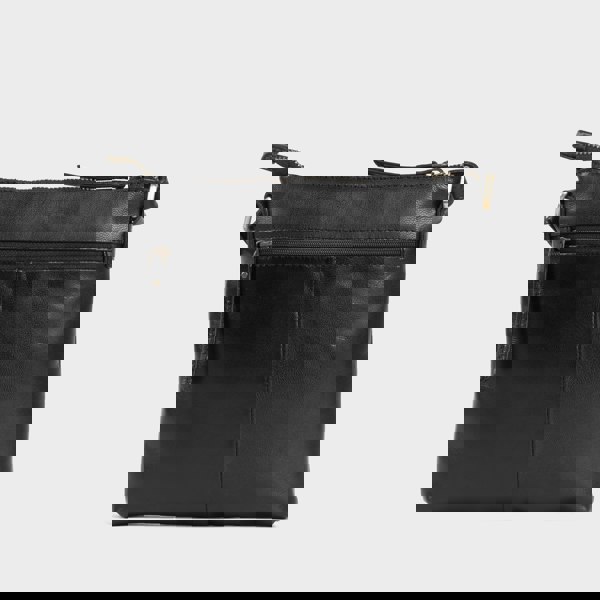 Assots London 'RUE' Black Polished VT Real Leather Crossbody Bag