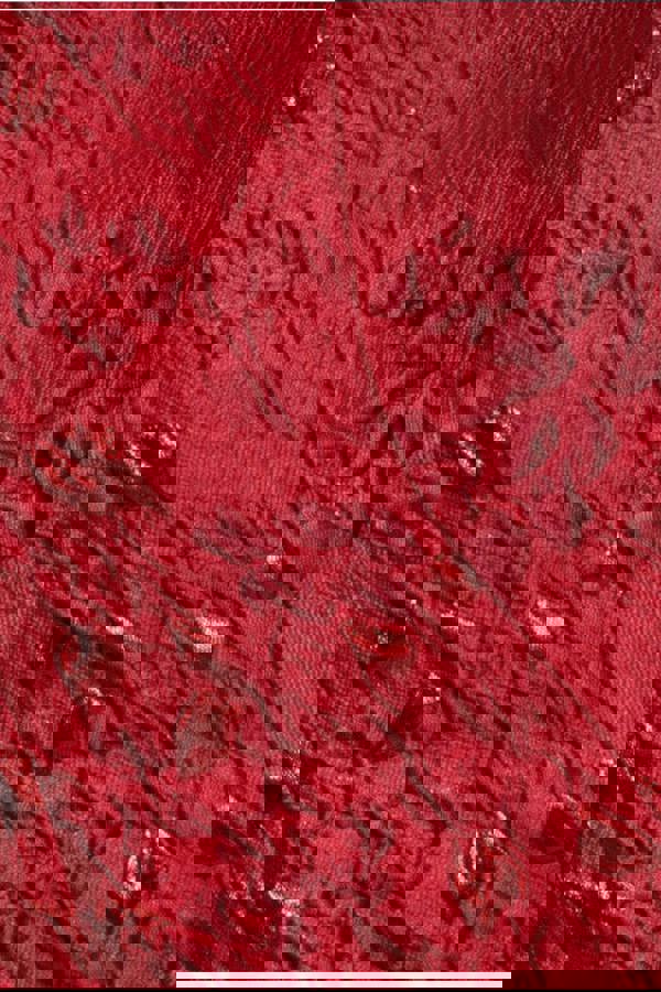 Jacquard Sleeveless A-line Mini Dress - Red DR3433