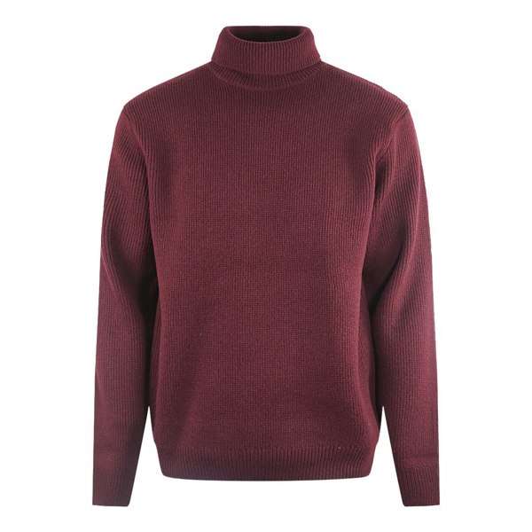 Fred Perry Laurel Wreath Roll Neck Oxblood Jumper - Burgundy