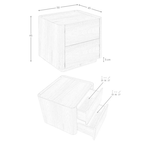Angel Cerdá Walnut bedside table with lighting 7165