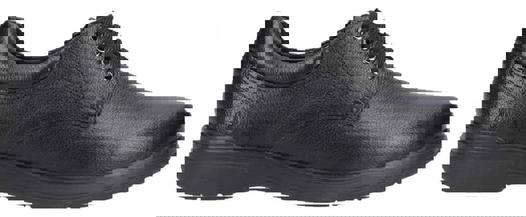 Hush Puppies Marco Mens Classic Lace Up Smart Leather Formal Shoes, black leather dress shoes with a smooth finish and lace-up closure.