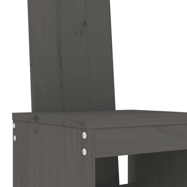 Berkfield Bar Stools 2 pcs Grey 40x42x120 cm Solid Wood Pine