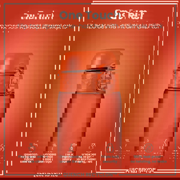 ION8 Leak Proof 1 litre Water Bottle, Recyclon, Hearty Orange, 1L