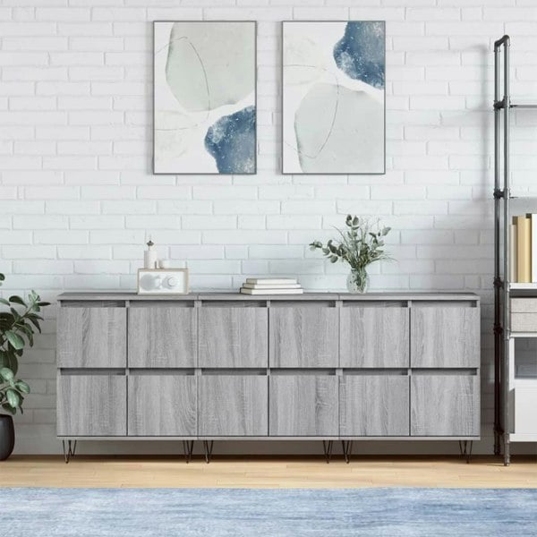 Berkfield Sideboards 3 pcs Grey Sonoma Engineered Wood