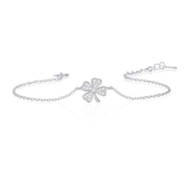 namana Lucky 4-Leaf Clover Dainty Bracelet in 925 Sterling Silver For Women