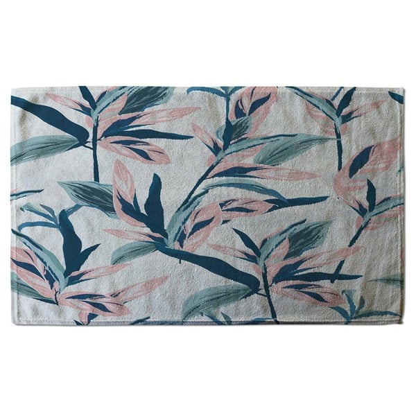 Benjamin Tate Design Winter Pink & Blue Flowers (Bath Towel)