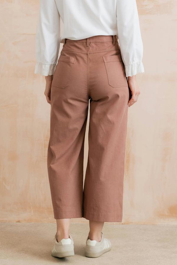 Lily & Me Amelia Cropped Wide Leg Trousers Soft Pink