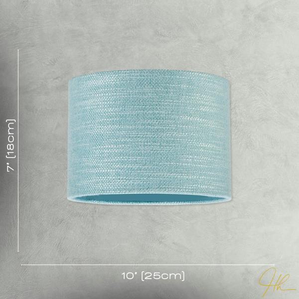 Modern Bobbled and Textured Linen Lamp Shade in Light Duck Egg Blue Image 7