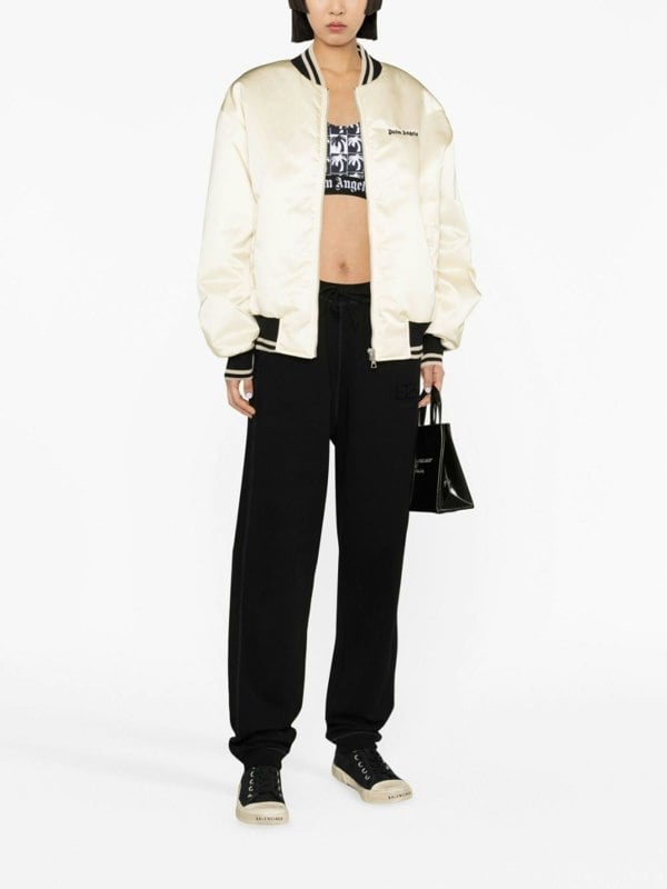 Palm Angels Classic Logo Bomber Jacket Beige - Supplied FashionPALM ANGELS