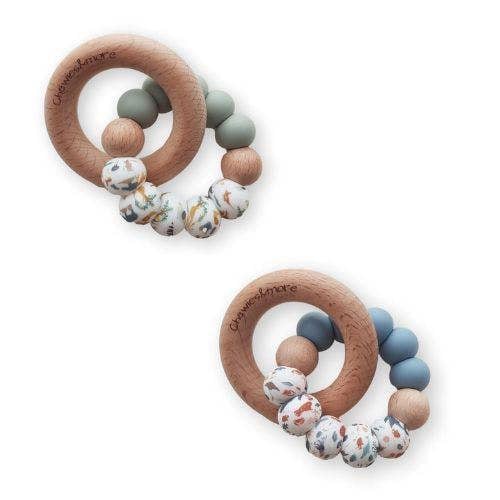 Chewies & More Chewies&more Wooden/Silicone Teething Rings - Zoo & Sea