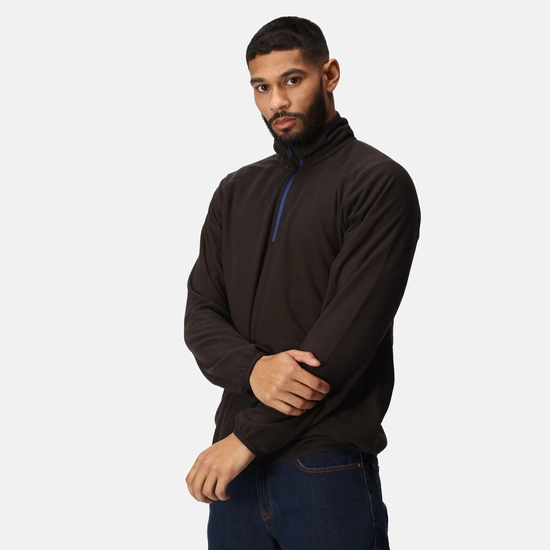 Regatta Mens Navigate Half Zip Fleece - Black/New Royal