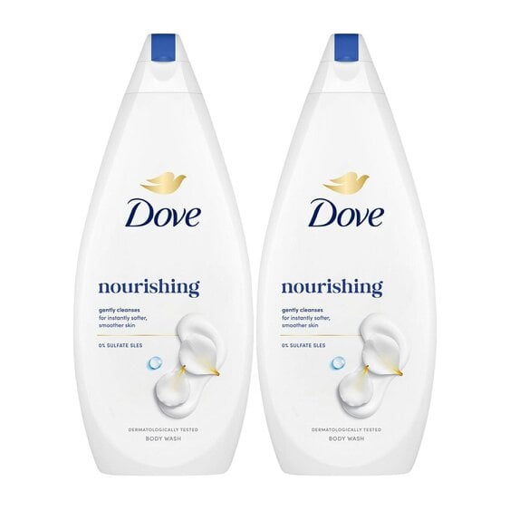 Dove Caring Bath Nourishing Body Wash 720ml with 0% Sulfate SLES, 2 Pack