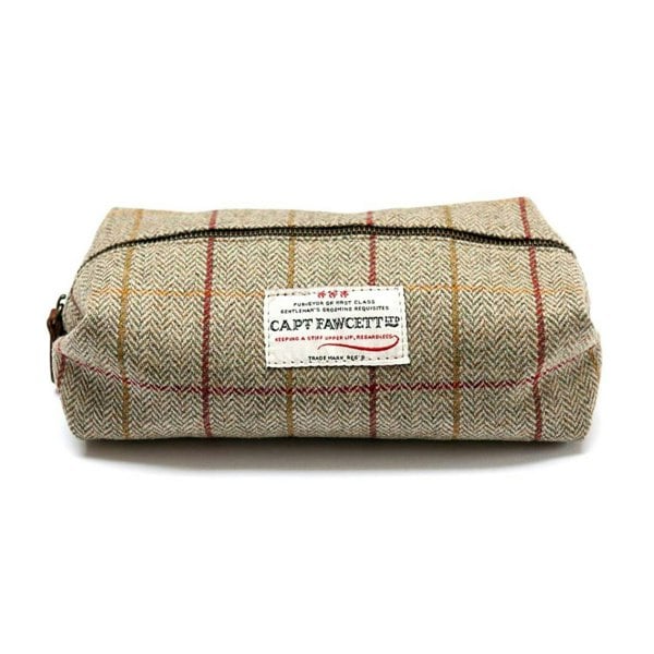 Captain Fawcett Tweed Wash Bag