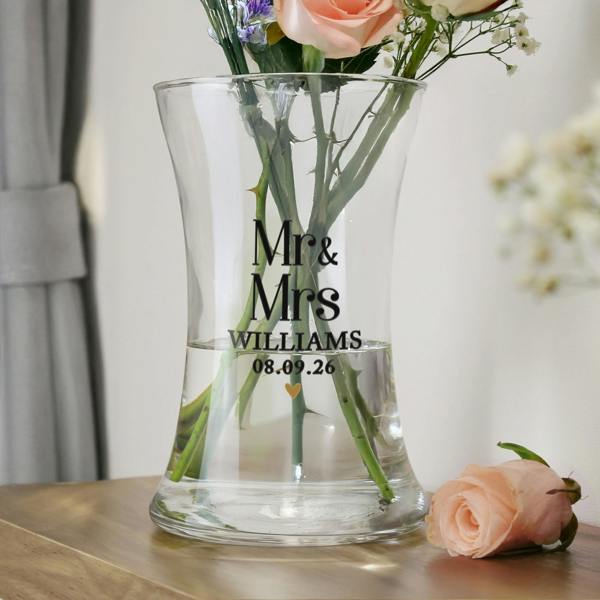 Abode Home & Gifts Personalised Couples Waisted Vase