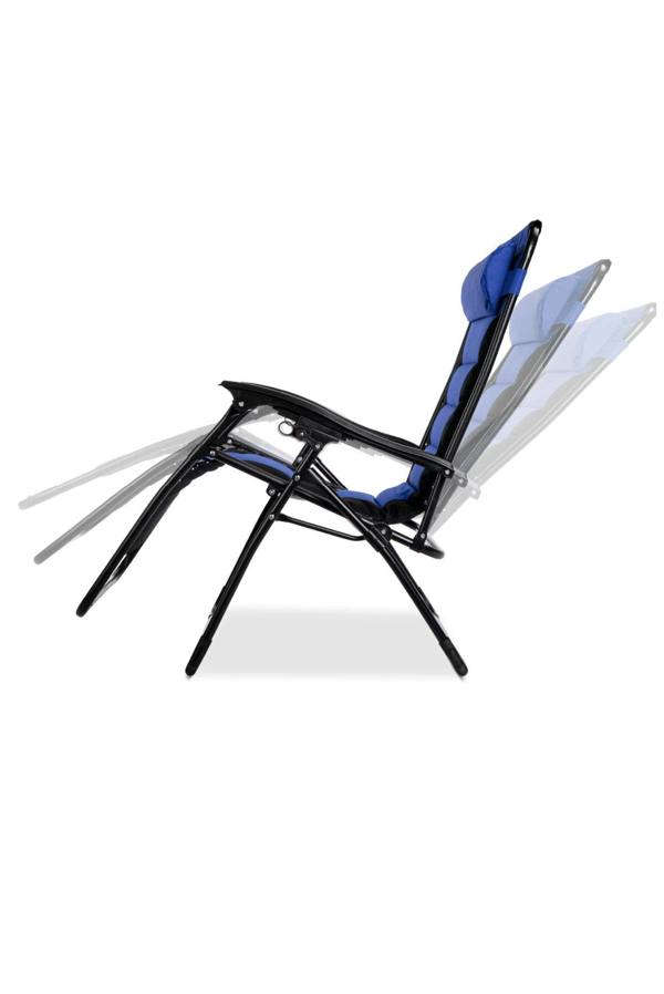 Groundlevel Set of 2 Luxury Extra Wide Gravity Garden Sun Lounger / Relaxer Chair Pair
