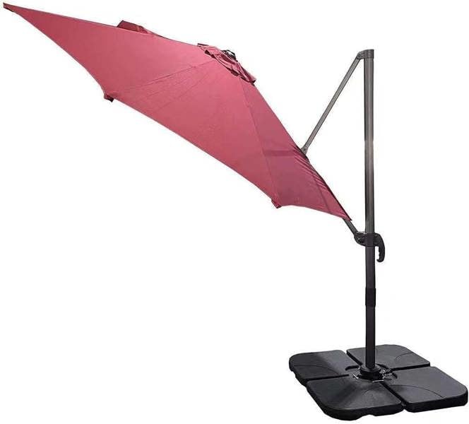 Shatchi 3m Red Octagon Parasol With Cross Base and 65mm Aluminium Pole Sun Shade Garden Outdoor