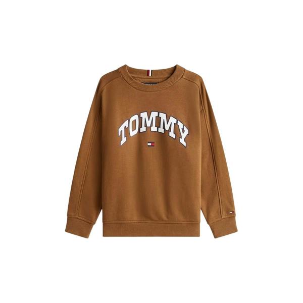 Tommy Hilfiger Childrens/Kids Varsity Cotton Blend Relaxed Fit Sweatshirt - Pecan - 