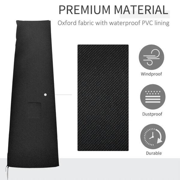 Garden Parasol Cover, Waterproof Outdoor Cantilever Banana Umbrella Protector, 300D Oxford Fabric, 240 x 48/70 cm for 3 m Cantilever Parasol