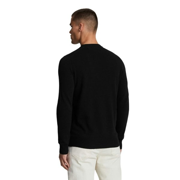 Lyle & Scott Mens Lambswool Blend Crew Neck Long-Sleeved Jumper - Jet Black Marl