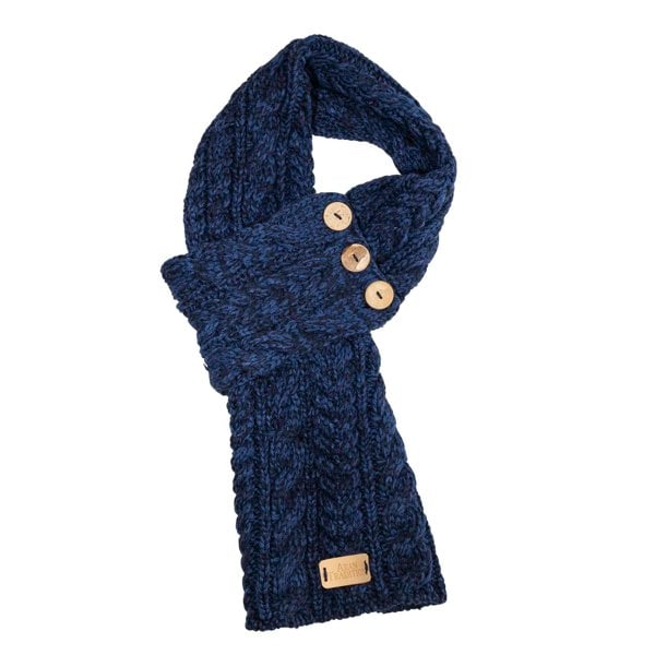 Aran Cable Button Wrap Scarf 
