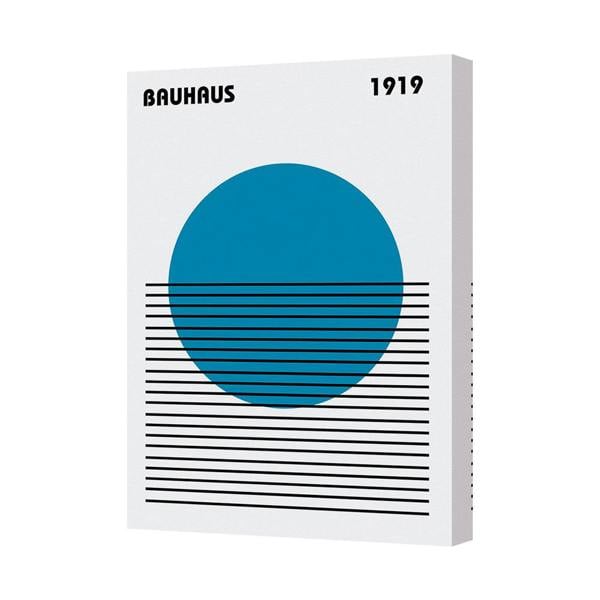 Benjamin Tate Design Bauhaus 1919 Blue Circle Stripes Canvas Wall Art Poster