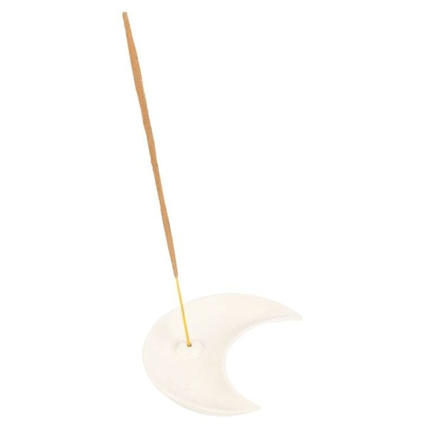 Serano White Crescent Moon Incense Stick Holder