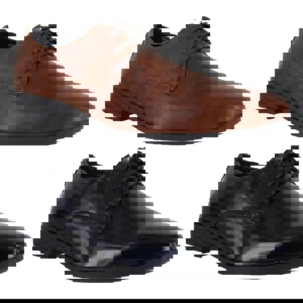 Ben Sherman Derek Mens Smart Formal Lace Up Shoes, pair of men's stylish leather dress shoes in brown and black.