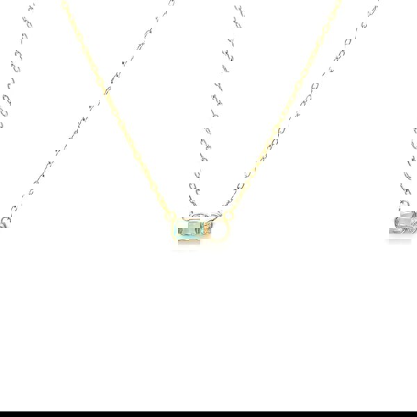 Say It With March Aquamarine Birthstone Necklace - Yellow Gold Plated