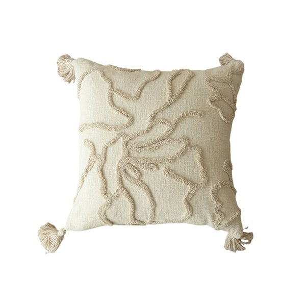 Anyhouz Anypillow Pillowcase Beige Abstract Lines Embroidered Decorative Cushion Cover