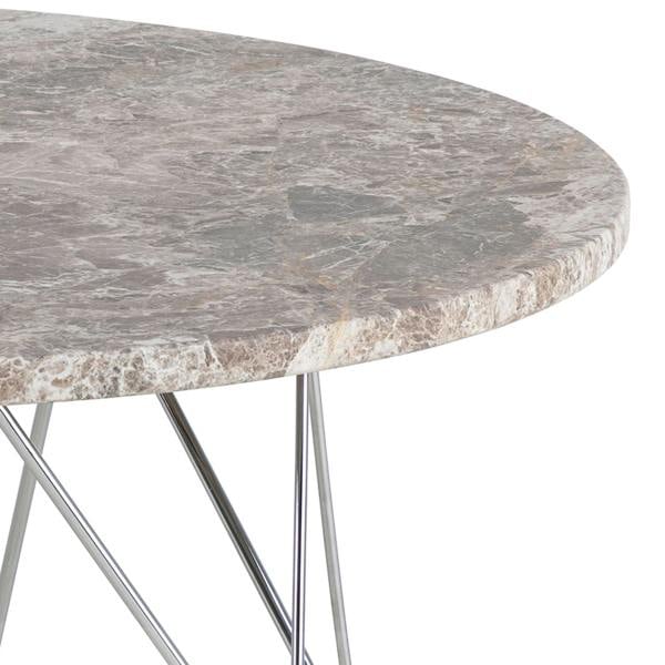 Wyld Haus Alba Round Coffee Table Grey Brown Marble Top Metal Legs