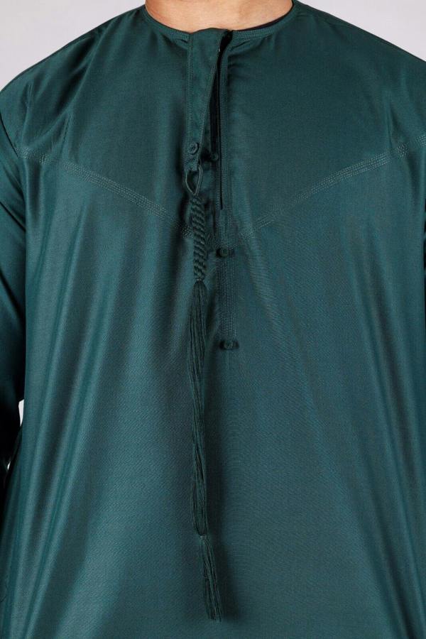 Infinity Leather Men's Thobe Emirati Islamic Jubba Robe Eid Tassel Regular Fit