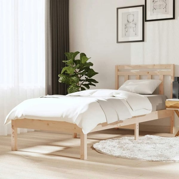 Berkfield Bed Frame 75x190 cm Small Single Solid Wood
