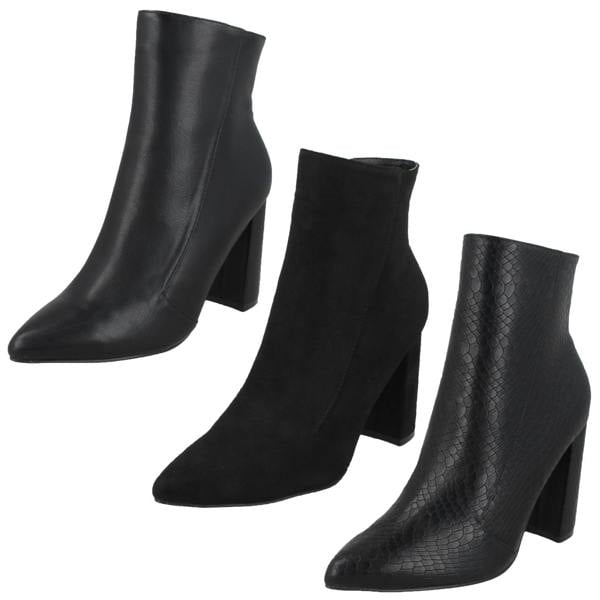 Spot On Ladies Spot On Zip Up Ankle Boots F51140