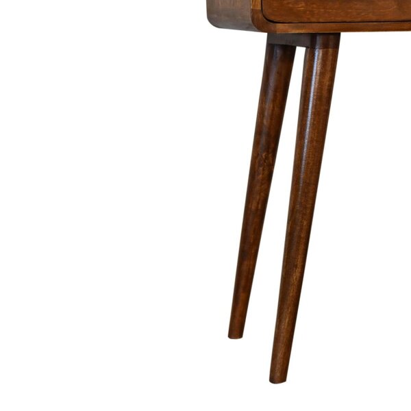 Wyld Haus Venzone Mini Chestnut Console Table 2 Drawers and Open Shelf