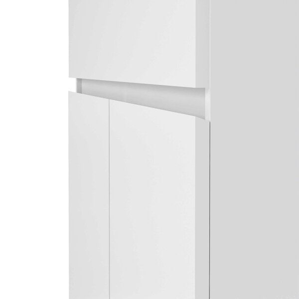 Wyld Haus Budapest White Wooden Tall Sideboard 1 Drawer 2 Doors