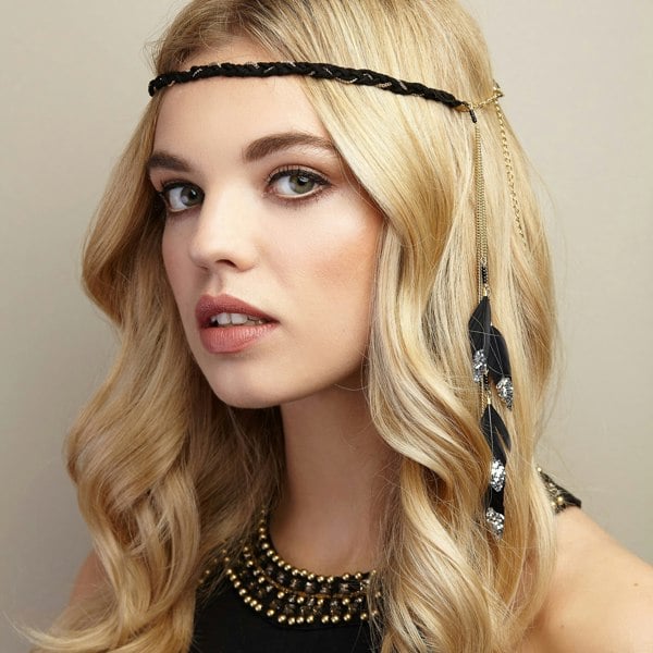 boho headband in black