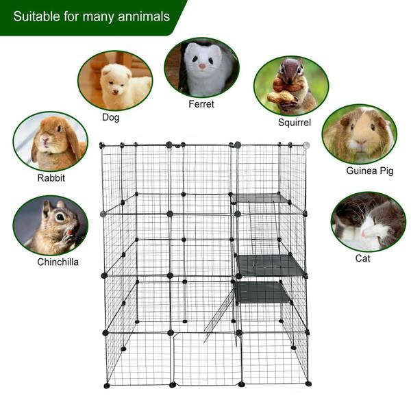 Gr8 Home Large 4 Tier Cat Cage Playpen Enclosure Pet Kitten Kennel Metal Wire Crate Box