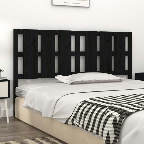 Berkfield Bed Headboard Black 185.5x4x100 cm Solid Wood Pine