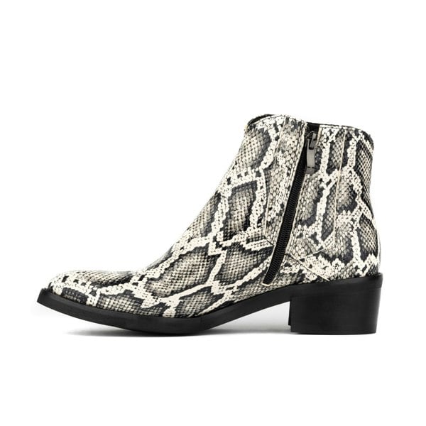 Embassy London Texas - White Snake - Women's Leather Snake Print Western Boot