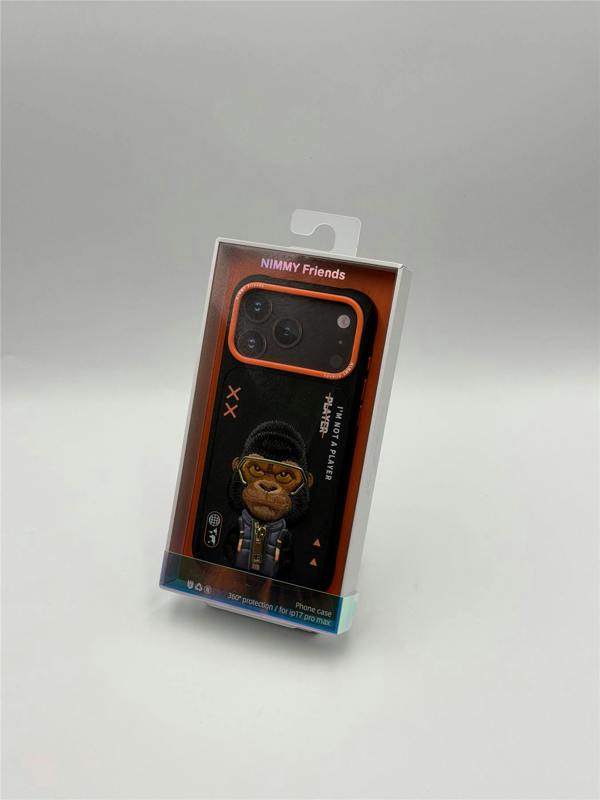 Nimmy Friends Nimmy Cool & Cute 2.0 Gorilla Case with MagSafe for iPhone 17 Pro Max 6.9" Black Orange - N-KMLL-IP17-PRO-MAX-016