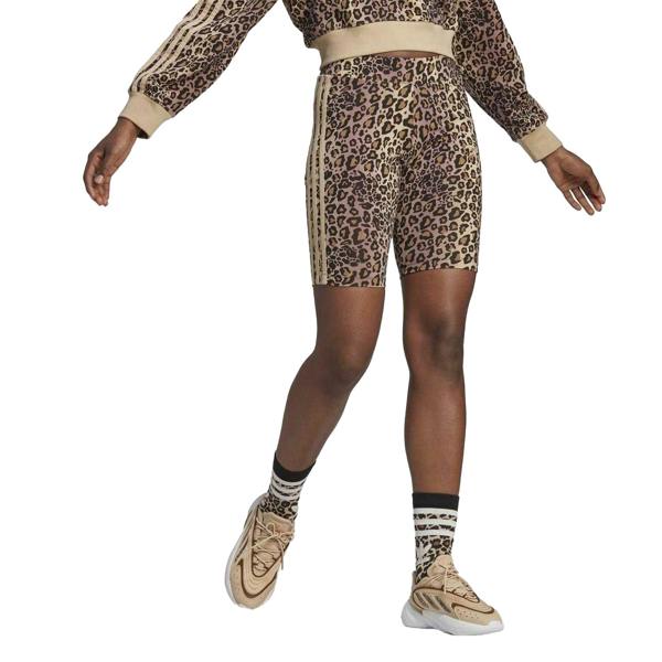 Adidas Womens/Ladies Leopard Print Cycling Shorts - Brown - 
